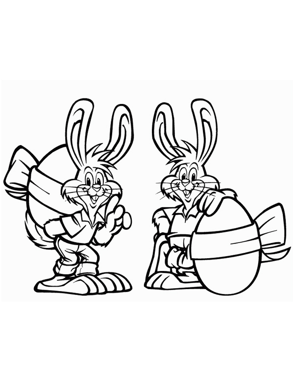 coloriage les lapins de paques et leurs oeufs en chocolat